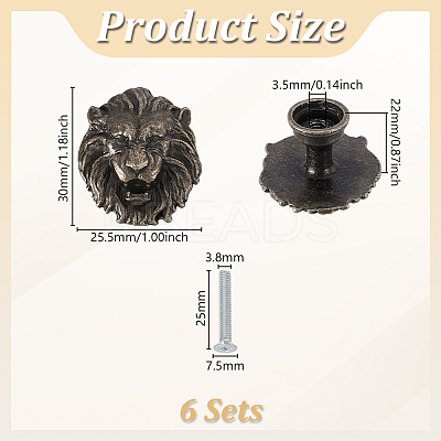 Lion Alloy Drawer Pull Handles LS-FIND-WH0816-038AB-1