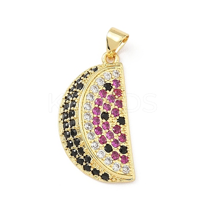 Brass Micro Pave Cubic Zirconia Pendants KK-B141-44G-01-1