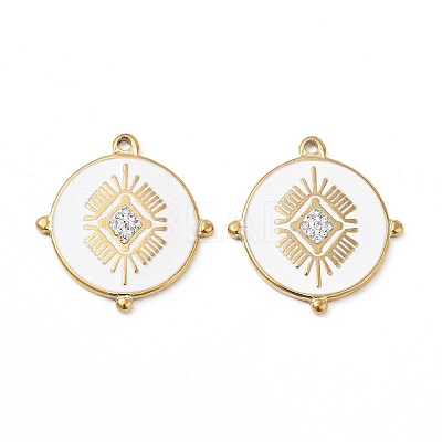 PVD Vacuum Plating 201 Stainless Steel Enamel Pendants STAS-J401-VC980-1