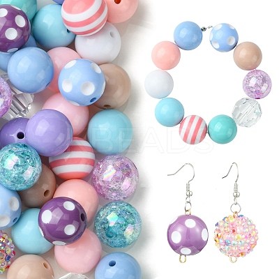 DIY Round Acrylic & Resin Jewelry Making Findings Kits DIY-FS0007-63-1