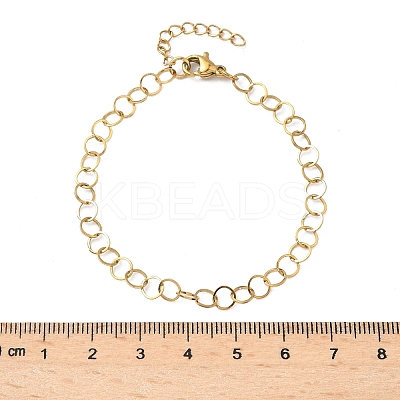 304 Stainless Steel Rolo Chains Bracelets for Women BJEW-U043-02G-1