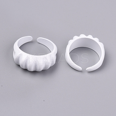 Spray Painted Alloy Cuff Rings RJEW-T011-33H-RS-1