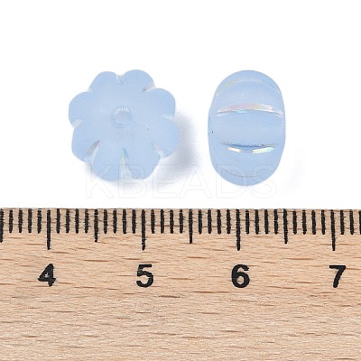Frosted Transparent Acrylic Beads OACR-P029-03B-01-1