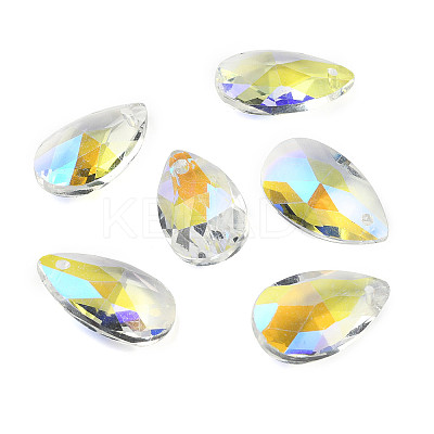 Faceted Glass Pendants GLAA-F069-S-A06-1