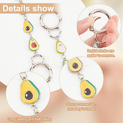 Avocado Alloy Enamel Link Purse Strap Extenders AJEW-AB00070-02-1