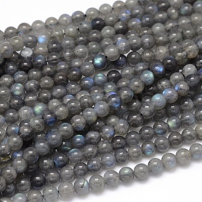Natural Labradorite Round Bead Strands G-O087-05-6mm-1