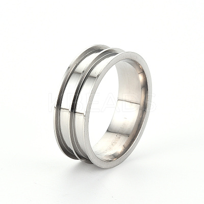 Tarnish Resistant 201 Stainless Steel Ring Core Blank for Inlay Jewelry Making RJEW-ZX002-05-12-1