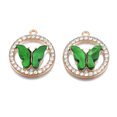 Alloy Rhinestone Pendants X1-PALLOY-S183-001C-RS-1