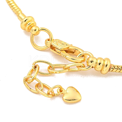 3MM Brass European Style Round Snake Chain Bracelets for Jewelry Making BJEW-G703-04G-1