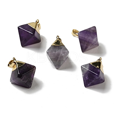 Natural Amethyst Pendants G-P474-03G-05-1