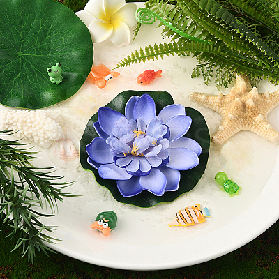 Artificial EVA Foam Lotus Leaf & Flower AJEW-SP0003-26B-1