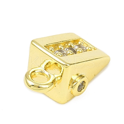 Brass Micro Pave Clear Cubic Zirconia Pendants KK-L238-28G-1