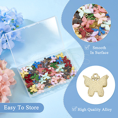 54Pcs 9 Colors Acrylic Alloy Pendants MACR-TA0001-60-1