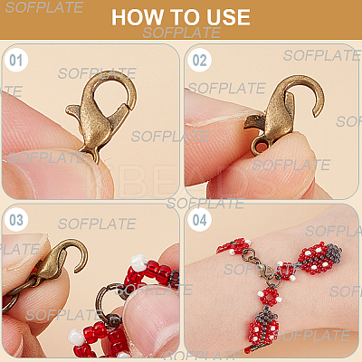 800Pcs 8 Colors Zinc Alloy Lobster Claw Clasps FIND-SP0001-32-1