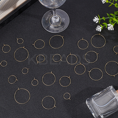 30Pcs 5 Sizes 316 Surgical Stainless Steel Wine Glass Charms Rings STAS-LP0001-03-1