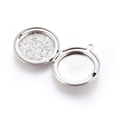 Tarnish Resistant 304 Stainless Steel Locket Pendants STAS-P237-04P-1