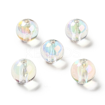 Two Tone UV Plating Rainbow Iridescent Acrylic Beads TACR-D010-03A-01-1