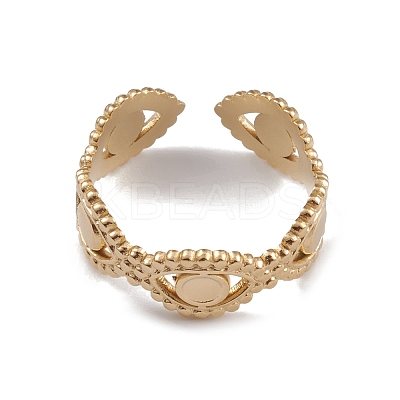 Ion Plating(IP) 304 Stainless Steel Cuff Rings RJEW-G285-36G-1
