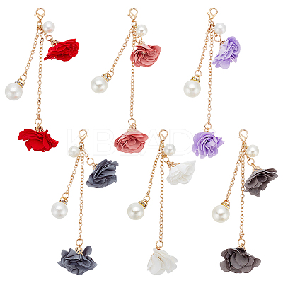 6Pcs 6 Colors Iron Phone Hanging Pendant Decoration AJEW-WR0001-49-1