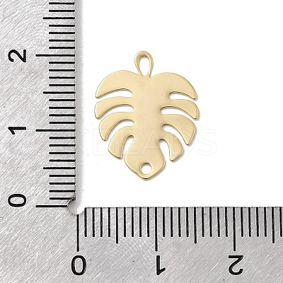 Brass Laser Cut Leaf Connector Charms KK-A275-03G-1