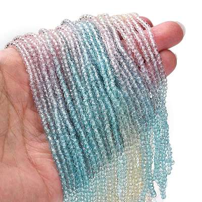 Transparent Painted Glass Beads Strands LS-DGLA-A034-T1mm-A21-1