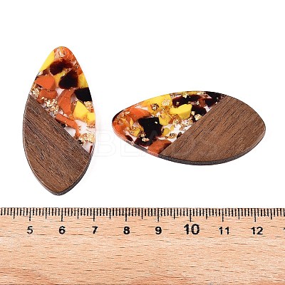 Transparent Resin and Walnut Wood Pendants RESI-T057-05M-1