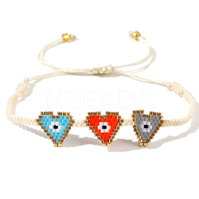 Colorful Heart Bracelet for Couples and Best Friends Handmade Beaded Eye MG2296-1
