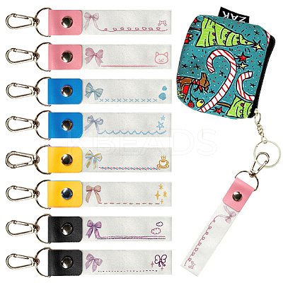 PU Leather & Cotton Name Marker Keychain AJEW-WH0514-043-1