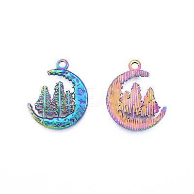 Ion Plating(IP) 201 Stainless Steel Pendants STAS-N098-233M-1