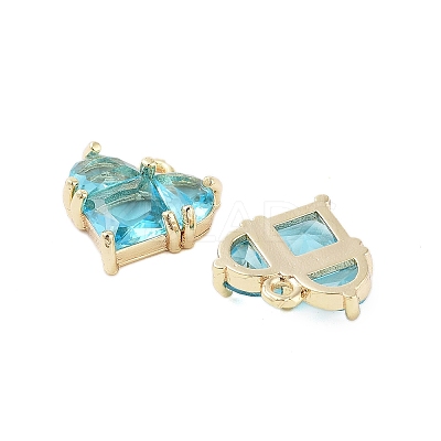 Brass Pave Cubic Zirconia Charms KK-Z059-09G-1