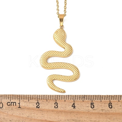 304 Stainless Steel Snake Pendant Necklaces for Women Men LS-NJEW-Z063-03G-07-1