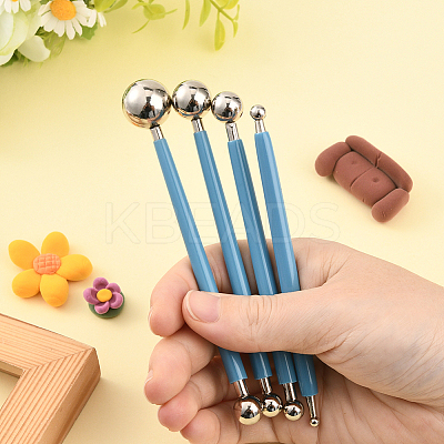 4Pcs Plastic Double Heads Modeling Clay Sculpting Tools Set TOOL-SP0001-08-1