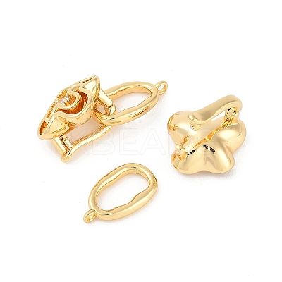 Brass Micro Pave Clear Cubic Zirconia Fold Over Clasps KK-U043-18G-1