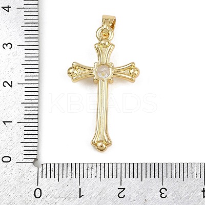 Brass Micro Pave Cubic Zirconia Pendants KK-Z123-23G-02-1