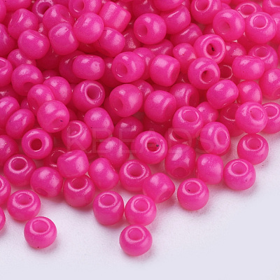 Baking Paint 8/0 Glass Seed Beads SEED-Q025-3mm-L14-1