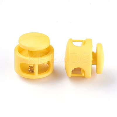 Plastic Spring Cord Locks X-FIND-WH0039-01H-1