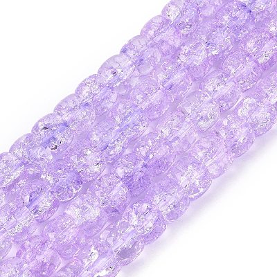 Crackle Transparent Glass Beads Strands GLAA-N069-03A-07-1