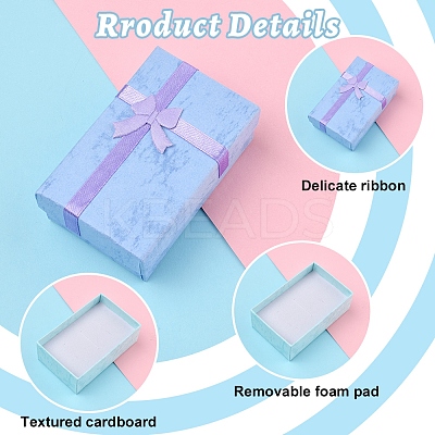 12Pcs 3 Colors Cardboard Paper Necklace Boxes CON-FS0001-18-1