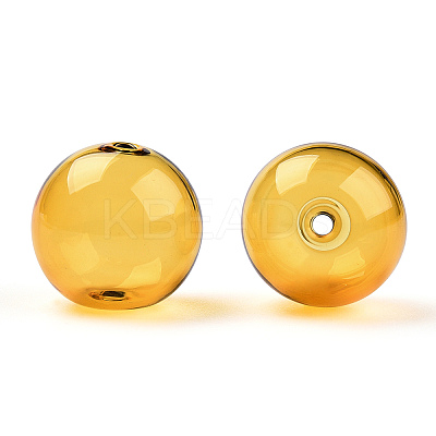 Transparent Blow High Borosilicate Glass Globe Beads GLAA-T003-09C-1