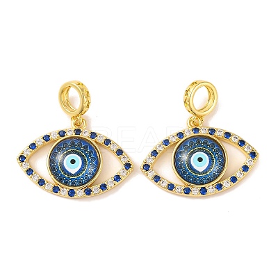 Rack Plating Brass Micro Pave Cubic Zirconia Pendant KK-H486-20G-05-1