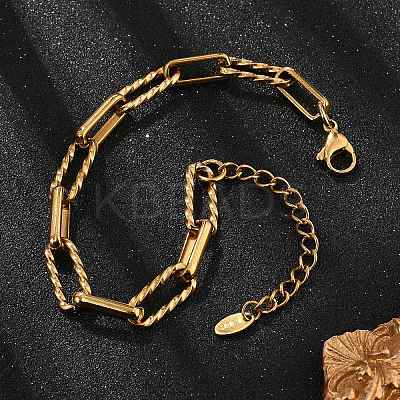 667 Stainless Steel(Grade 201 Equivalent) Chain Bracelets BJEW-P351-01A-G-1