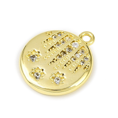 Brass Micro Pave Clear Cubic Zirconia Pendants KK-L238-29G-1