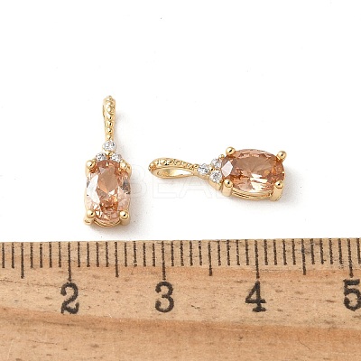Brass Micro Pave Cubic Zirconia Pendants KK-Q031-43G-03-1
