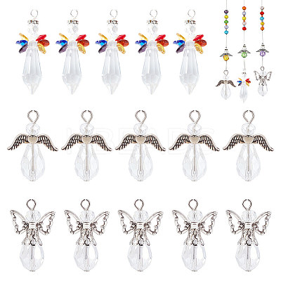 30Pcs 3 Style Electroplate Glass Pendants FIND-AR0003-80-1