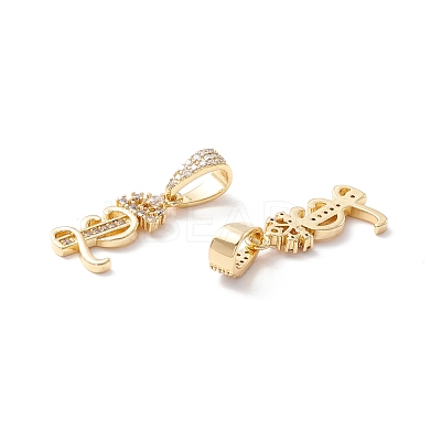 Eco-Friendly Brass Micro Pave Cubic Zirconia Pendants KK-K265-01G-L-1