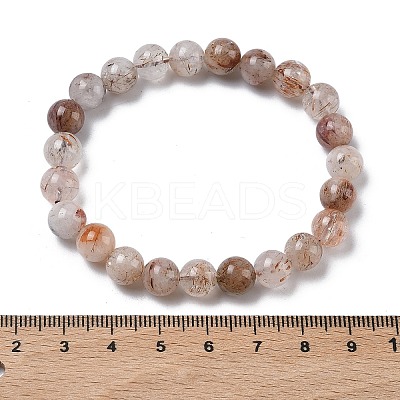 Natural Rutilated Quartz Round Beads Stretch Bracelets for Women BJEW-Z158-03D-03-1