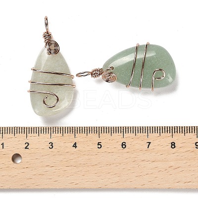 Natural Green Aventurine Pendants G-F763-03RG-04-1