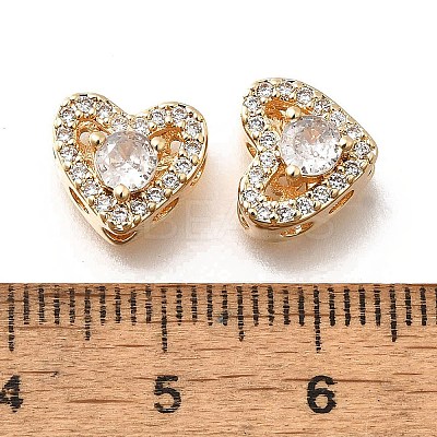 Brass Micro Pave Clear Cubic Zirconia and Glass Multi-Strand Links KK-M318-23G-1