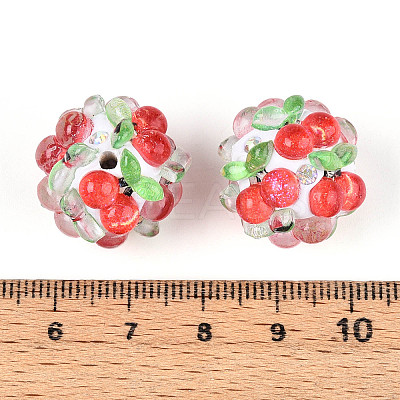 Fruit Round Resin Beads RESI-T059-03F-1