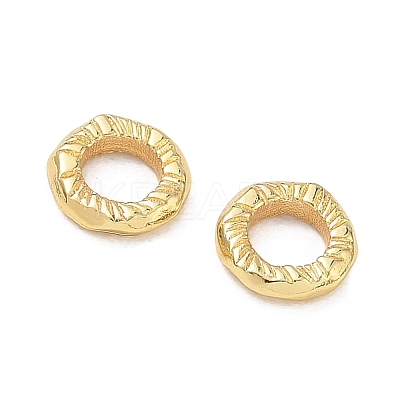 Brass Textured Linking Rings KK-D289-32G-1